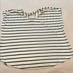 Off White, Black, and Gold Striped Top